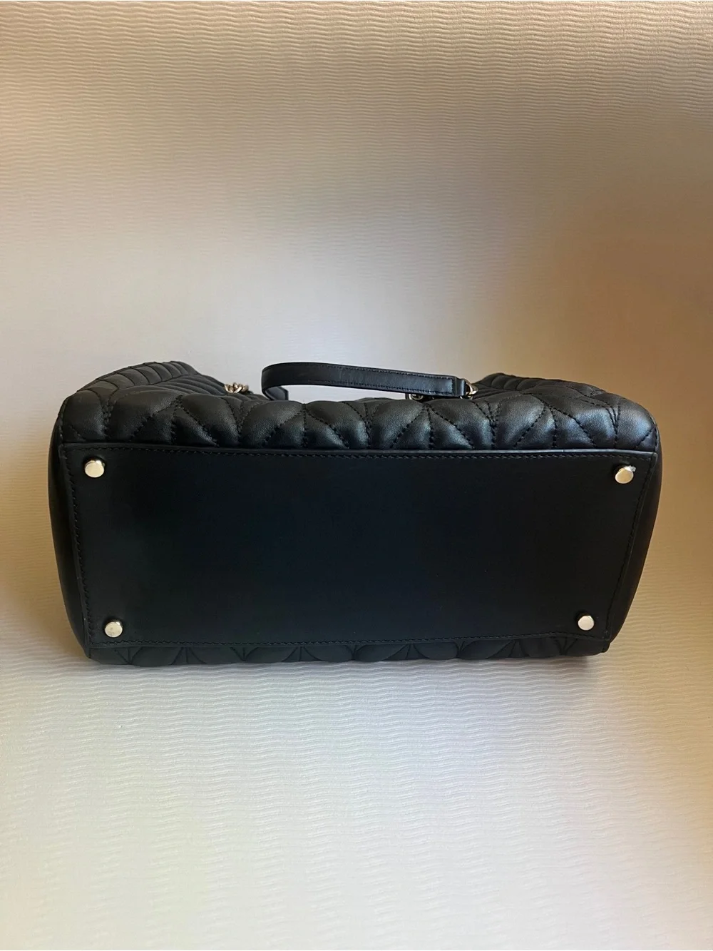 Kate Spade New York Briar Lane Willis Black Quilted Leather Chain Tote Bag NWOT